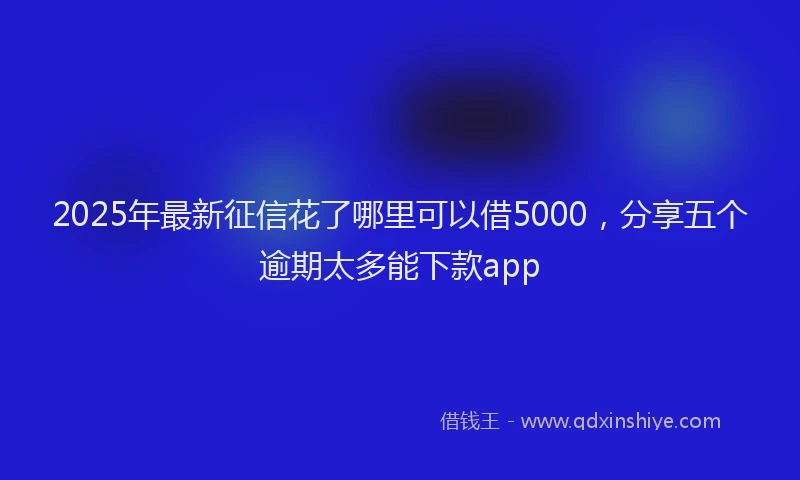 2025年最新征信花了哪里可以借5000，分享五个逾期太多能下款app