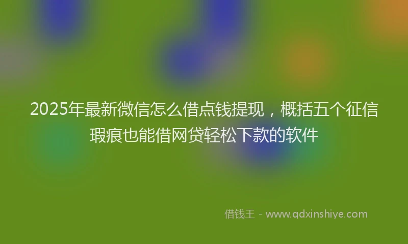 2025年最新微信怎么借点钱提现，概括五个征信瑕疵也能借网贷轻松下款的软件