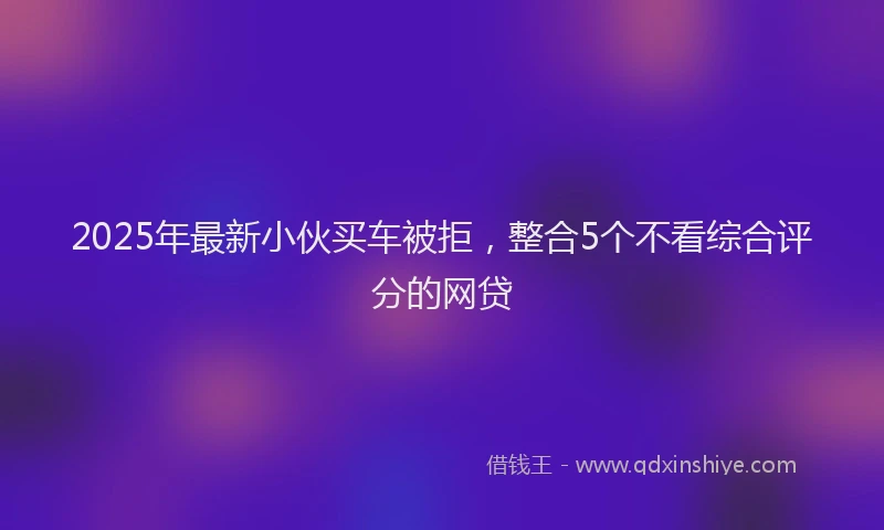 2025年最新小伙买车被拒，整合5个不看综合评分的网贷