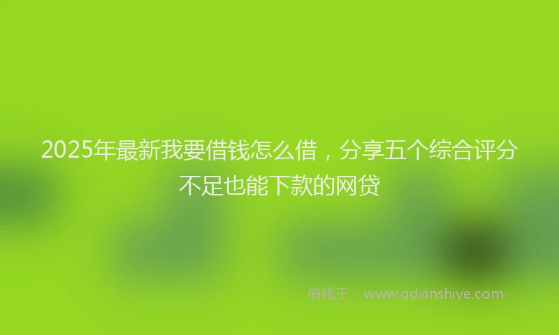 2025年最新我要借钱怎么借，分享五个综合评分不足也能下款的网贷