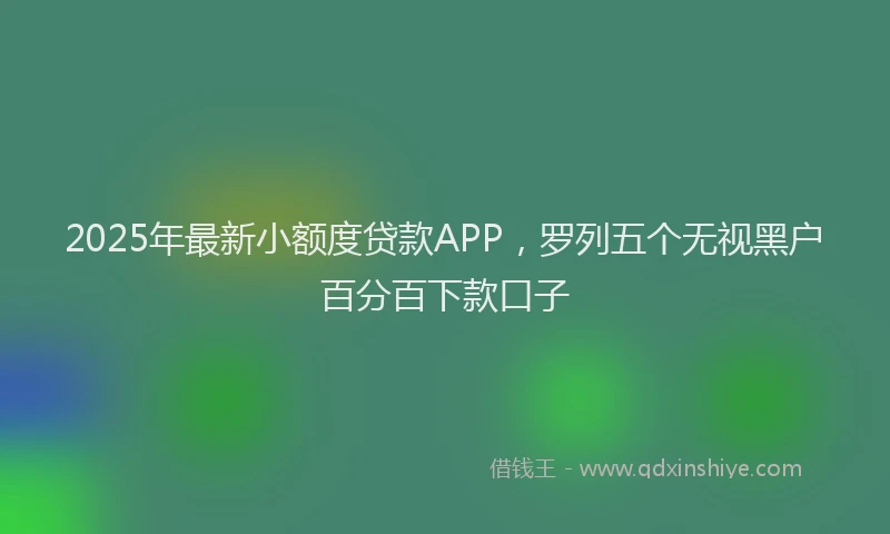 2025年最新小额度贷款APP，罗列五个无视黑户百分百下款口子
