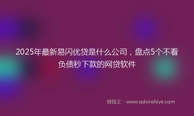 2025年最新易闪优贷是什么公司，盘点5个不看负债秒下款的网贷软件