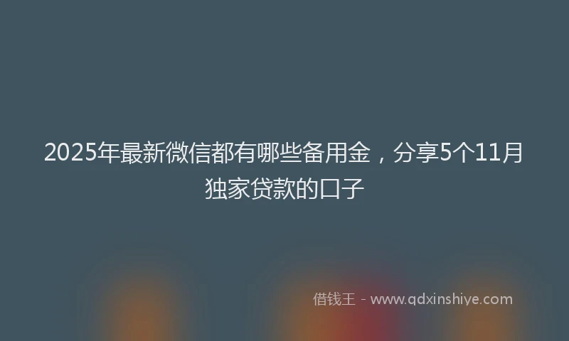 2025年最新微信都有哪些备用金，分享5个11月独家贷款的口子