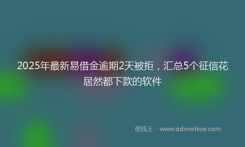 2025年最新易借金逾期2天被拒，汇总5个征信花居然都下款的软件