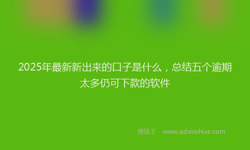 2025年最新新出来的口子是什么，总结五个逾期太多仍可下款的软件