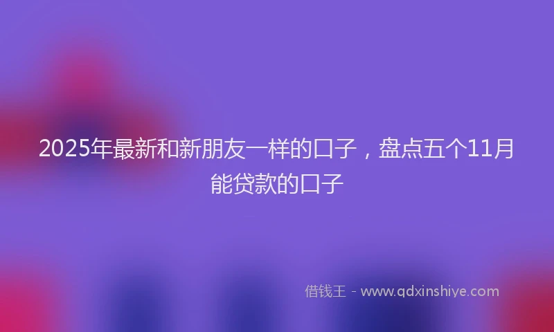 2025年最新和新朋友一样的口子，盘点五个11月能贷款的口子
