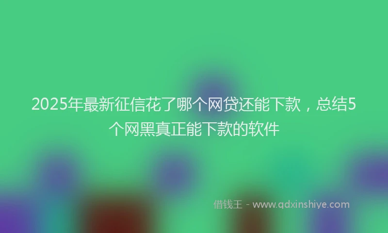 2025年最新征信花了哪个网贷还能下款，总结5个网黑真正能下款的软件