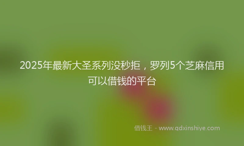 2025年最新大圣系列没秒拒，罗列5个芝麻信用可以借钱的平台