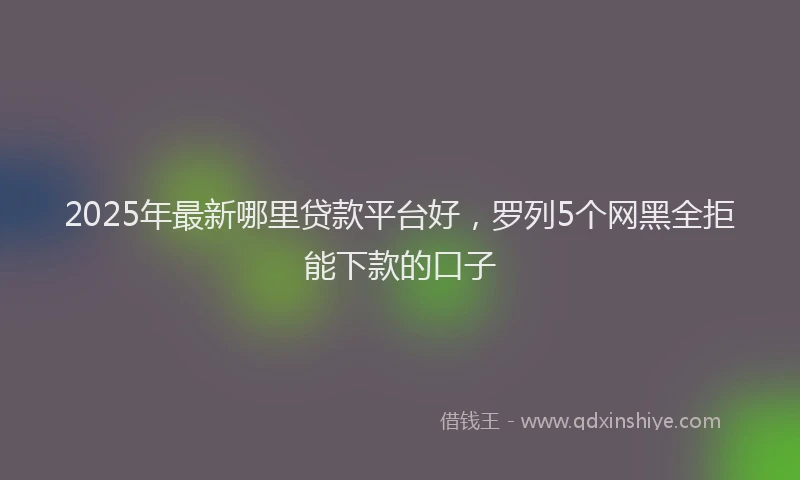 2025年最新哪里贷款平台好，罗列5个网黑全拒能下款的口子