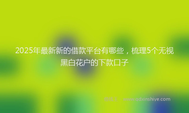 2025年最新新的借款平台有哪些，梳理5个无视黑白花户的下款口子
