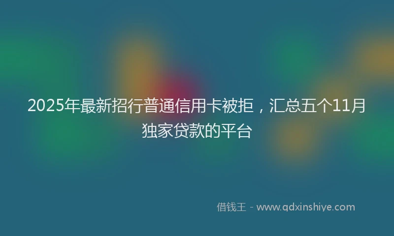 2025年最新招行普通信用卡被拒，汇总五个11月独家贷款的平台