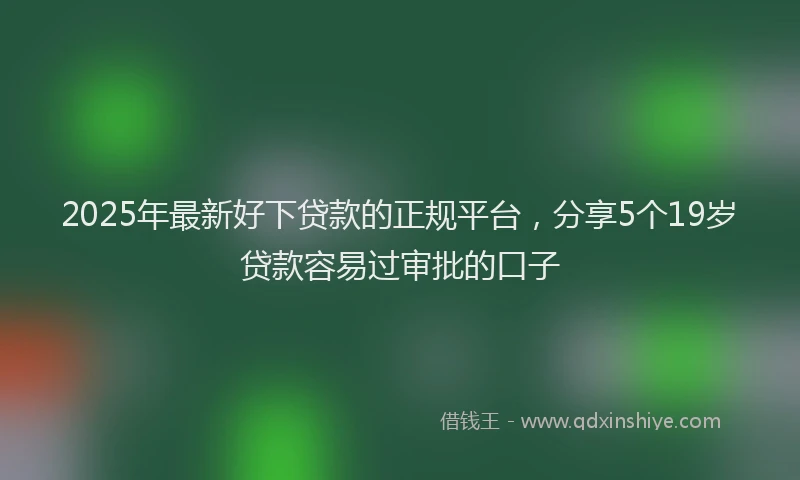 2025年最新好下贷款的正规平台，分享5个19岁贷款容易过审批的口子