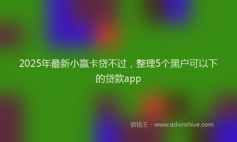 2025年最新小赢卡贷不过，整理5个黑户可以下的贷款app