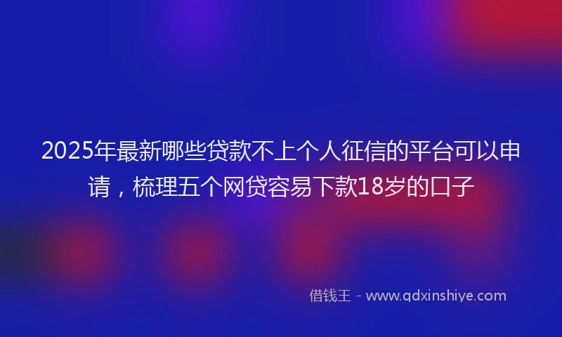 2025年最新哪些贷款不上个人征信的平台可以申请，梳理五个网贷容易下款18岁的口子