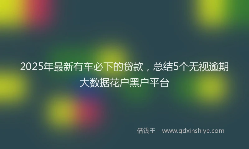2025年最新有车必下的贷款，总结5个无视逾期大数据花户黑户平台