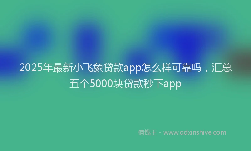 2025年最新小飞象贷款app怎么样可靠吗，汇总五个5000块贷款秒下app