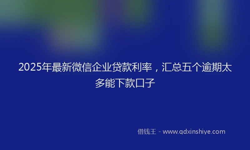 2025年最新微信企业贷款利率，汇总五个逾期太多能下款口子