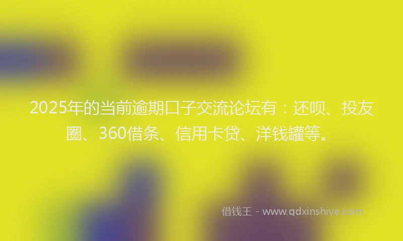 2025年的当前逾期口子交流论坛有：还呗、投友圈、360借条、信用卡贷、洋钱罐等。