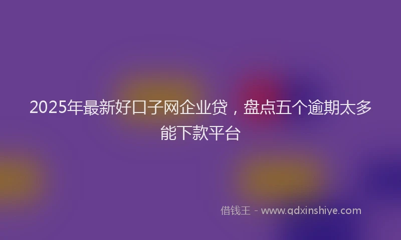 2025年最新好口子网企业贷，盘点五个逾期太多能下款平台