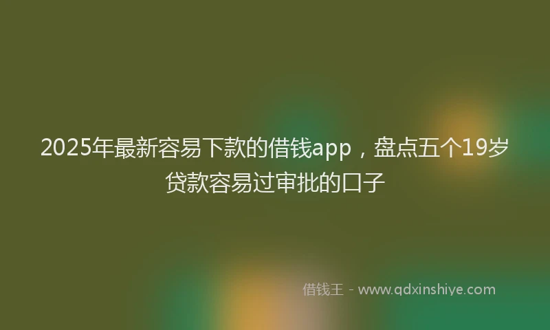 2025年最新容易下款的借钱app，盘点五个19岁贷款容易过审批的口子