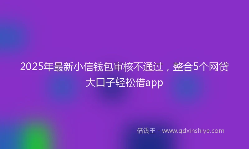2025年最新小信钱包审核不通过，整合5个网贷大口子轻松借app