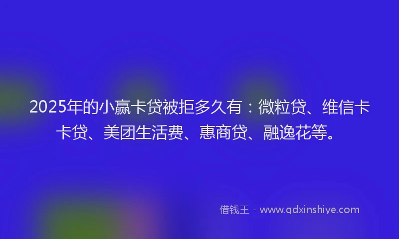 2025年的小赢卡贷被拒多久有：微粒贷、维信卡卡贷、美团生活费、惠商贷、融逸花等。