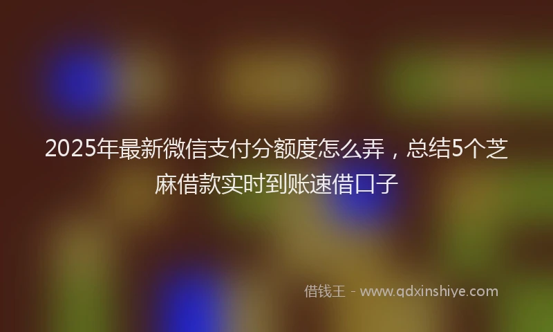 2025年最新微信支付分额度怎么弄，总结5个芝麻借款实时到账速借口子