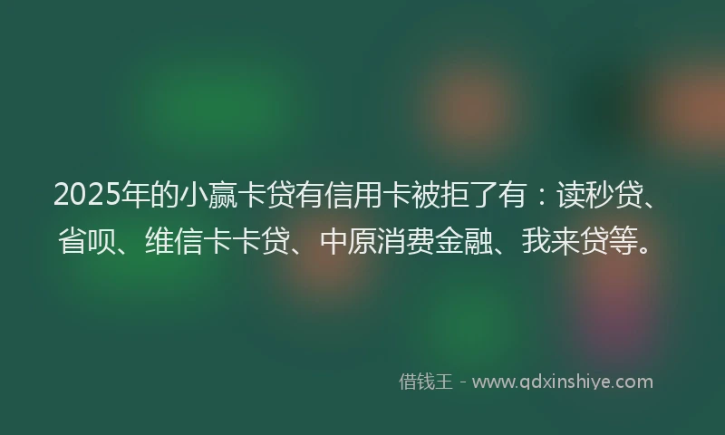 2025年的小赢卡贷有信用卡被拒了有：读秒贷、省呗、维信卡卡贷、中原消费金融、我来贷等。