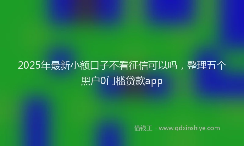 2025年最新小额口子不看征信可以吗，整理五个黑户0门槛贷款app