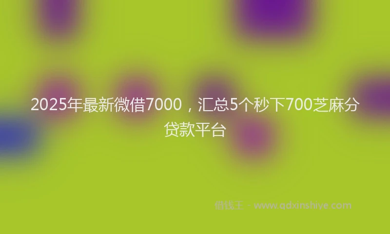 2025年最新微借7000，汇总5个秒下700芝麻分贷款平台