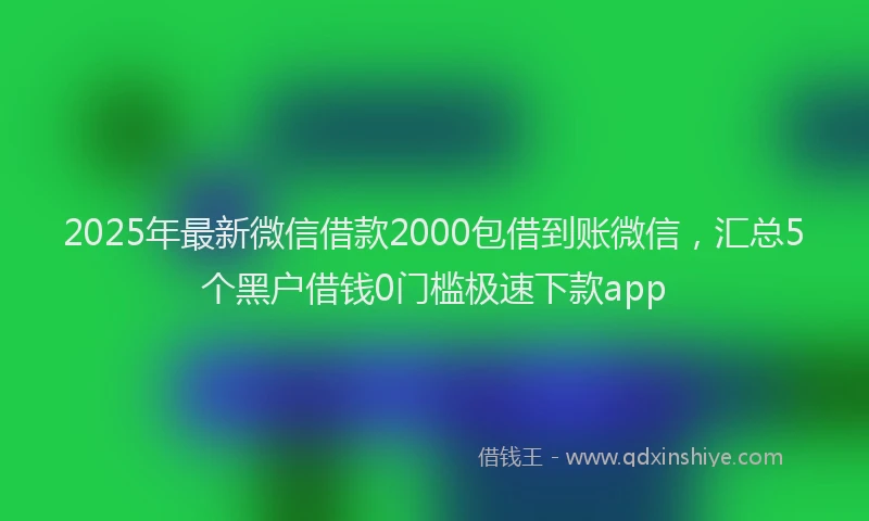 2025年最新微信借款2000包借到账微信，汇总5个黑户借钱0门槛极速下款app