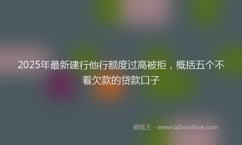 2025年最新建行他行额度过高被拒，概括五个不看欠款的贷款口子