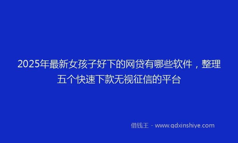 2025年最新女孩子好下的网贷有哪些软件，整理五个快速下款无视征信的平台