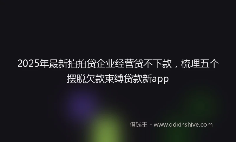 2025年最新拍拍贷企业经营贷不下款，梳理五个摆脱欠款束缚贷款新app