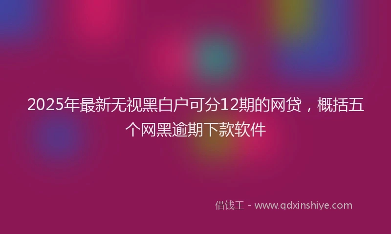 2025年最新无视黑白户可分12期的网贷，概括五个网黑逾期下款软件