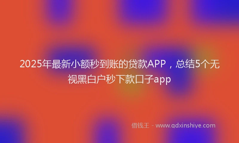 2025年最新小额秒到账的贷款APP，总结5个无视黑白户秒下款口子app