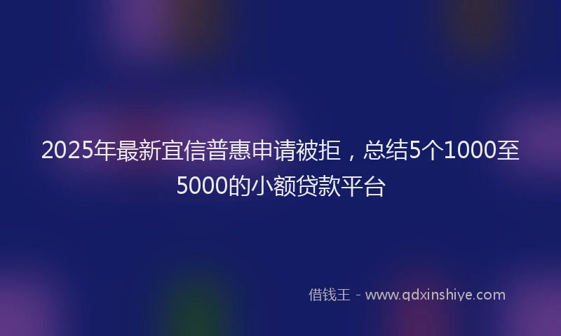 2025年最新宜信普惠申请被拒，总结5个1000至5000的小额贷款平台