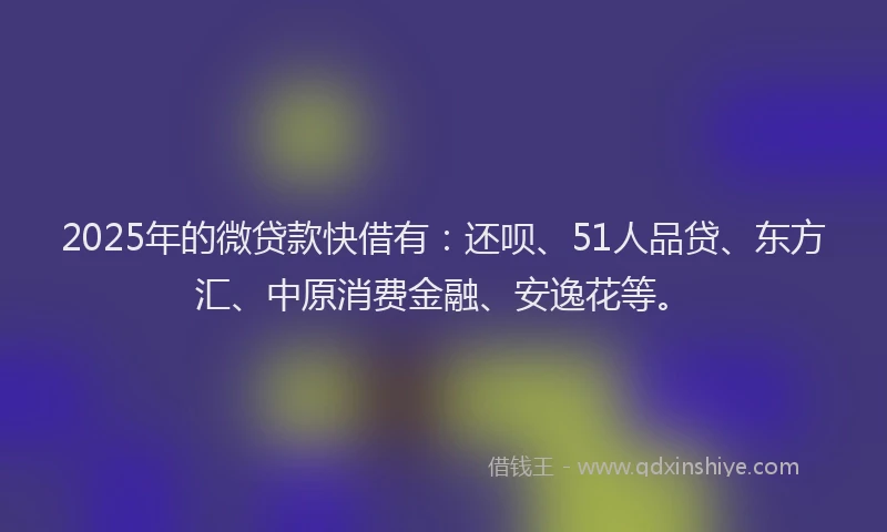 2025年的微贷款快借有：还呗、51人品贷、东方汇、中原消费金融、安逸花等。