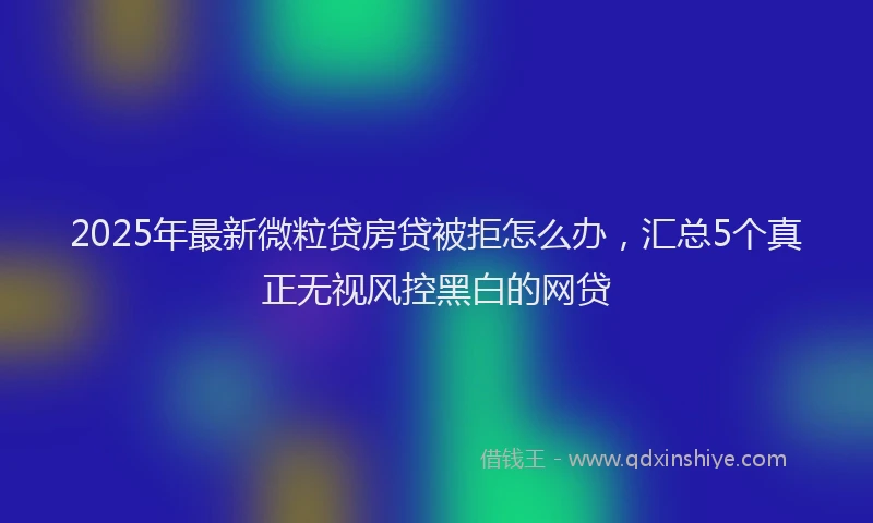 2025年最新微粒贷房贷被拒怎么办，汇总5个真正无视风控黑白的网贷