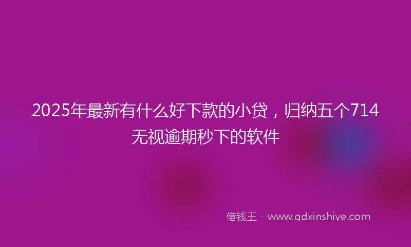 2025年最新有什么好下款的小贷，归纳五个714无视逾期秒下的软件
