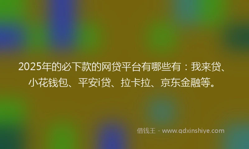 2025年的必下款的网贷平台有哪些有：我来贷、小花钱包、平安i贷、拉卡拉、京东金融等。