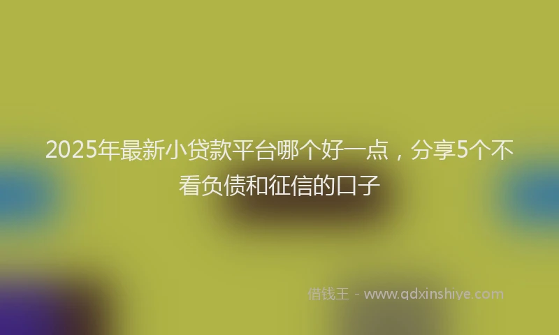 2025年最新小贷款平台哪个好一点，分享5个不看负债和征信的口子