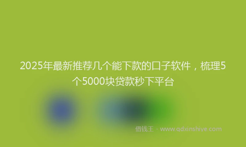 2025年最新推荐几个能下款的口子软件，梳理5个5000块贷款秒下平台