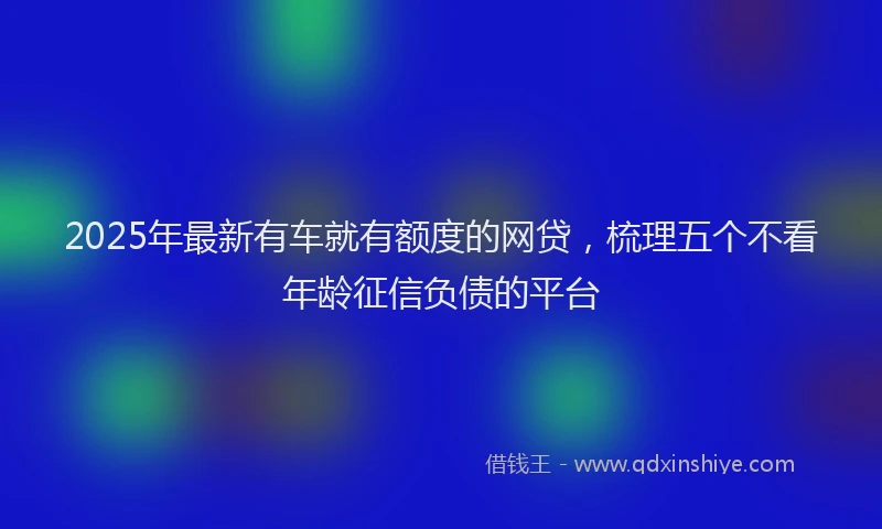 2025年最新有车就有额度的网贷，梳理五个不看年龄征信负债的平台