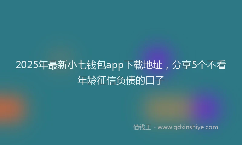 2025年最新小七钱包app下载地址，分享5个不看年龄征信负债的口子