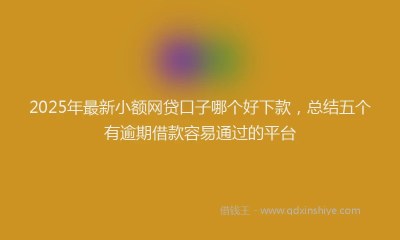 2025年最新小额网贷口子哪个好下款，总结五个有逾期借款容易通过的平台