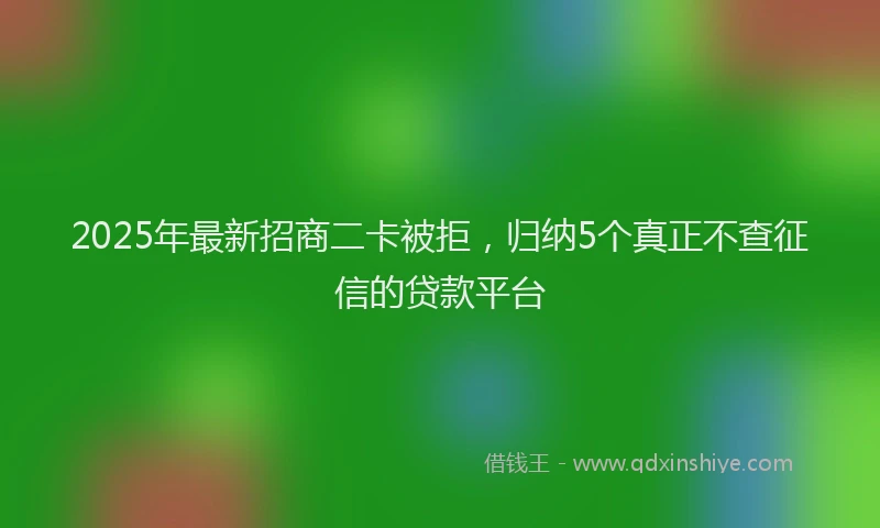 2025年最新招商二卡被拒，归纳5个真正不查征信的贷款平台