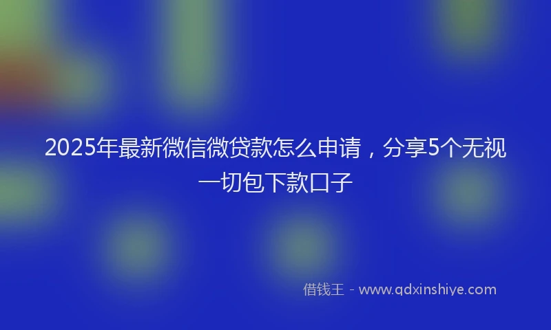 2025年最新微信微贷款怎么申请，分享5个无视一切包下款口子