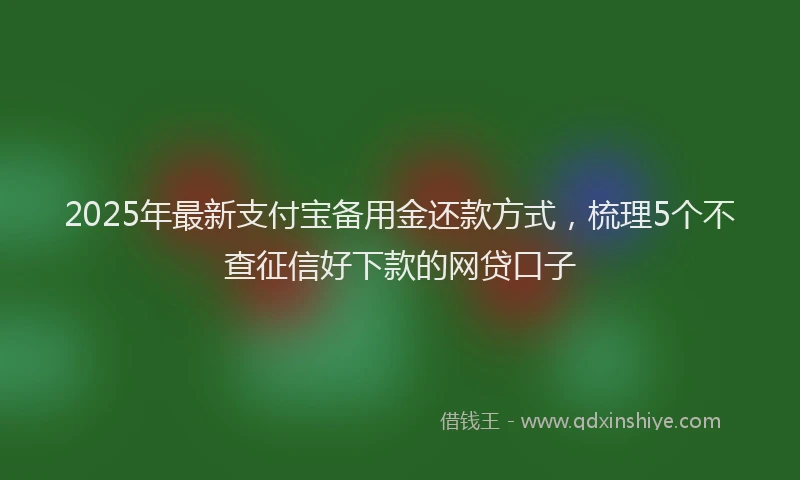 2025年最新支付宝备用金还款方式，梳理5个不查征信好下款的网贷口子