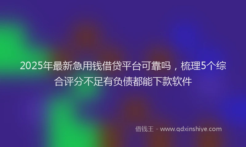 2025年最新急用钱借贷平台可靠吗，梳理5个综合评分不足有负债都能下款软件